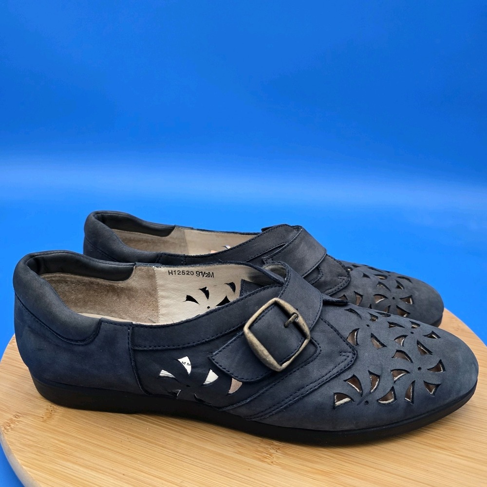 Ros Hommerson Blue Leather Loafer Shoes H12520 Women's‎ 9.5M Comfort